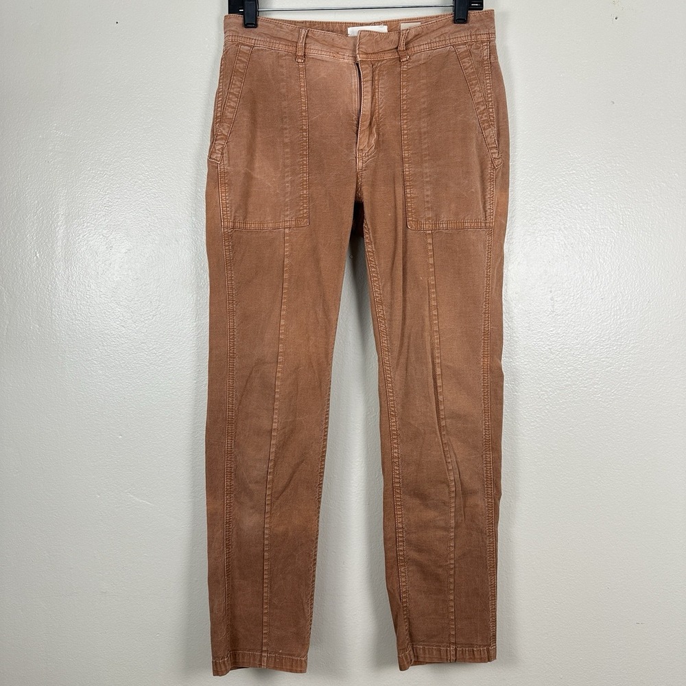 Anthropologie Pants Womens 27‎ Orange Chino The Wanderer Straight Cotton Linen